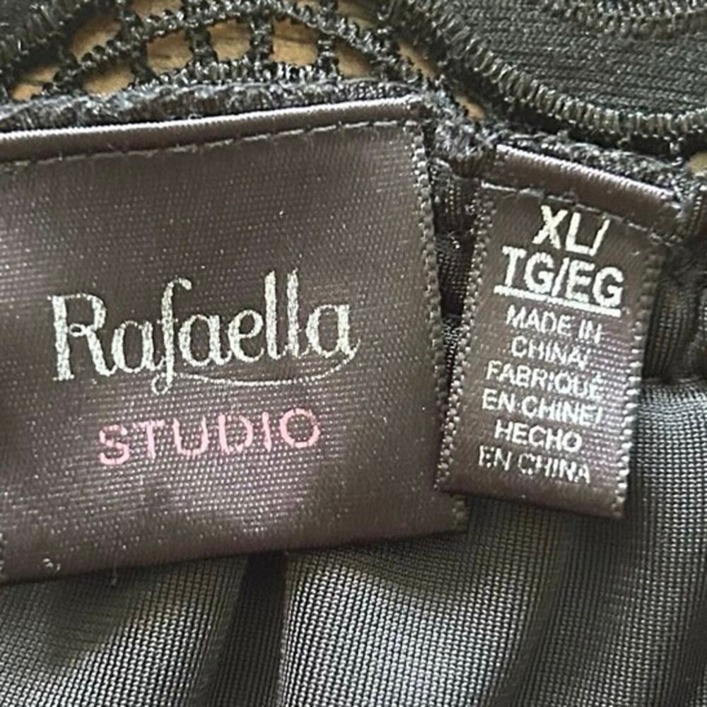 Rafaella Studio Black Velvet Blouse Witchy Goth Scalloped Neckline flare sleeve - Picture 12 of 13